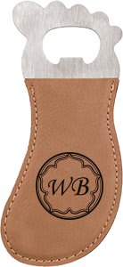 Thumbnail for Dark Brown Laserable Leatherette Foot Shaped Bottle Opener with Magnet
