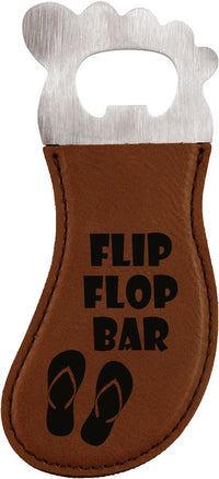Thumbnail for Dark Brown Laserable Leatherette Foot Shaped Bottle Opener with Magnet