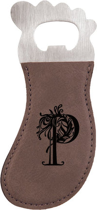 Thumbnail for Dark Brown Laserable Leatherette Foot Shaped Bottle Opener with Magnet