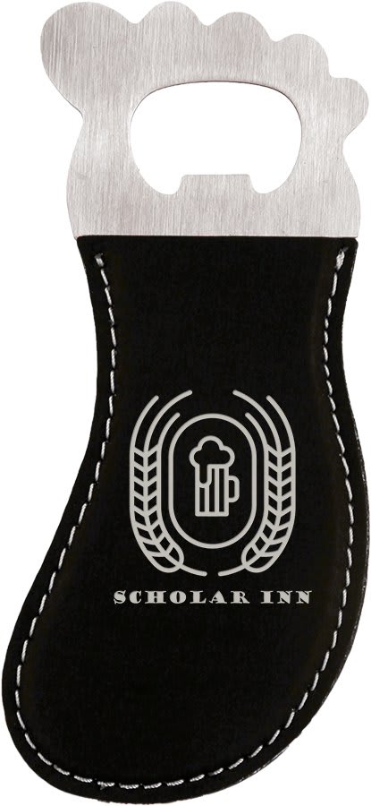 Dark Brown Laserable Leatherette Foot Shaped Bottle Opener with Magnet
