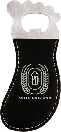 Thumbnail for Dark Brown Laserable Leatherette Foot Shaped Bottle Opener with Magnet