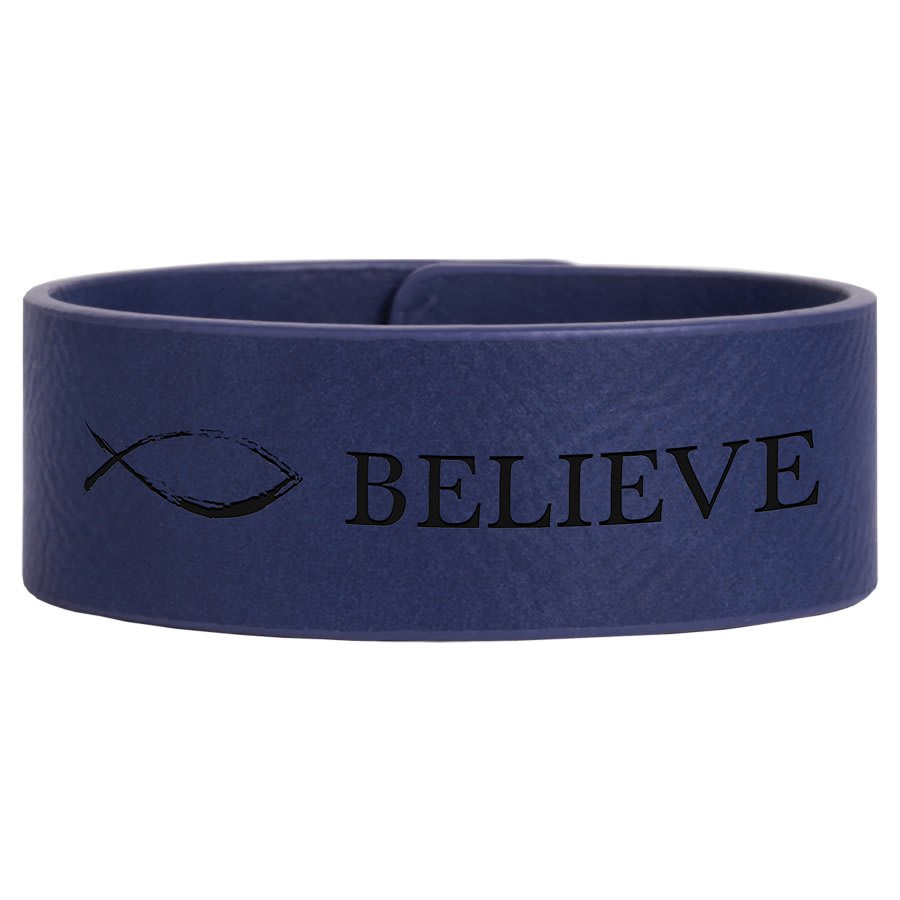 9 1/2" x 1" Teal Laserable Leatherette Cuff Bracelet
