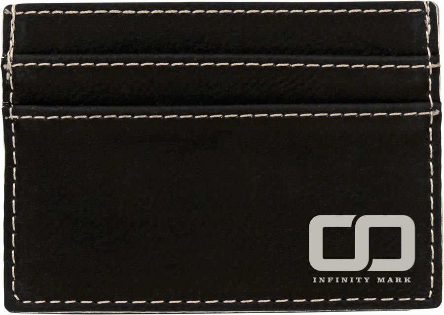 4" x 2 3/4" Rawhide Laserable Leatherette Wallet Clip