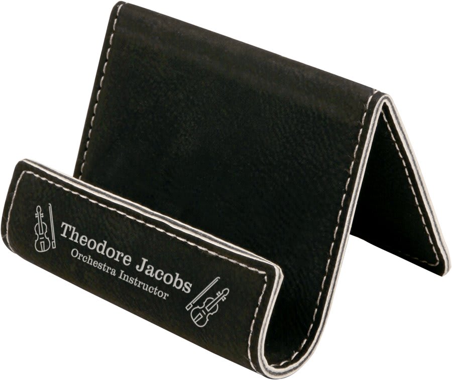 3 1/2" x 2 1/2" Rawhide Laserable Leatherette Holder Easel