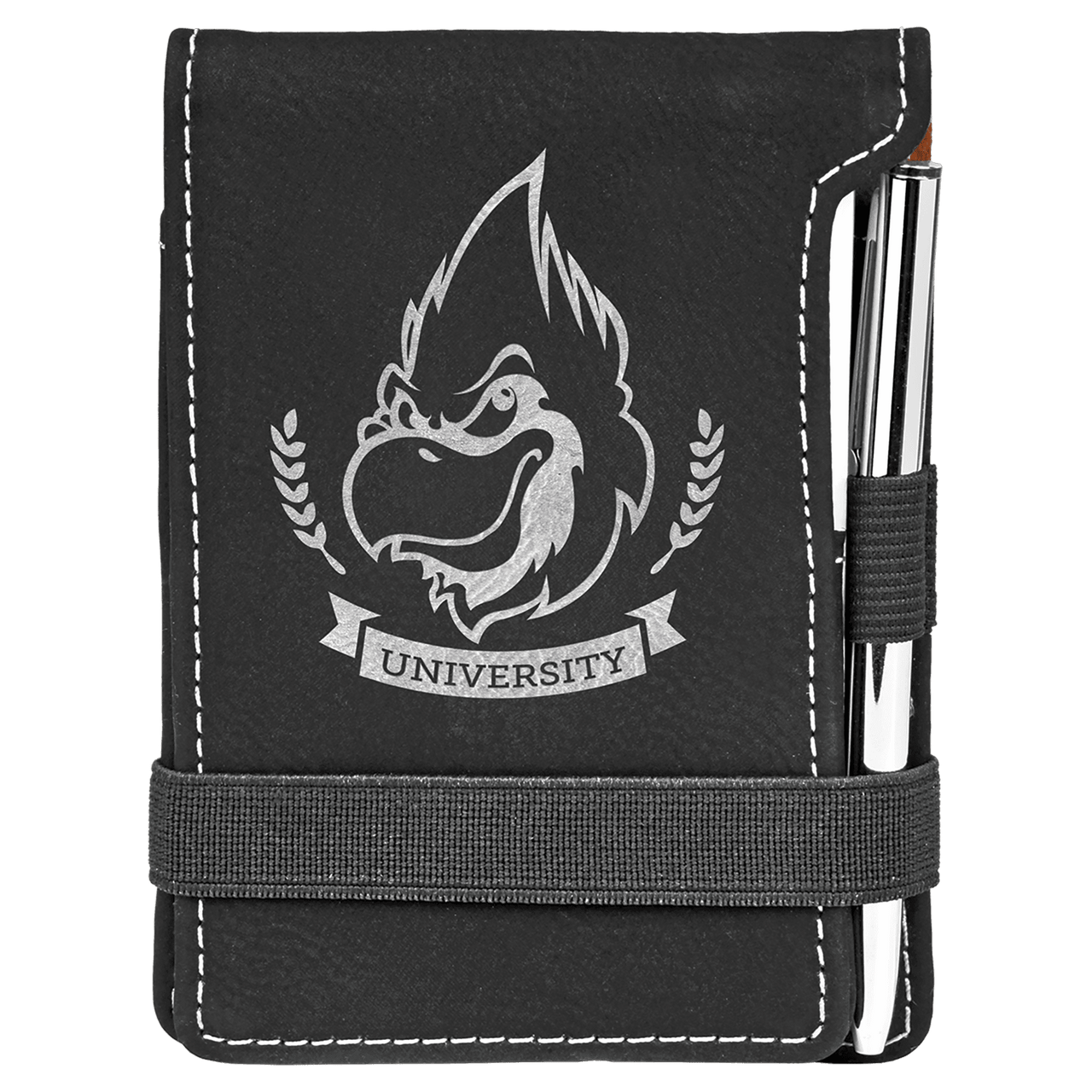 3 1/4" x 4 3/4" Rawhide Laserable Leatherette Mini Notepad with Pen