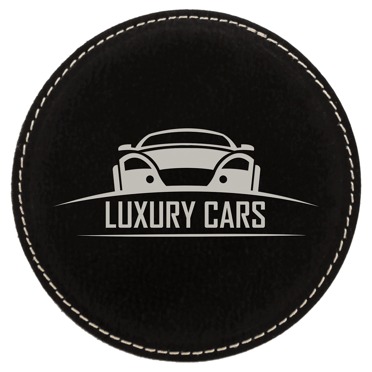 4" Round Teal Laserable Leatherette Coaster