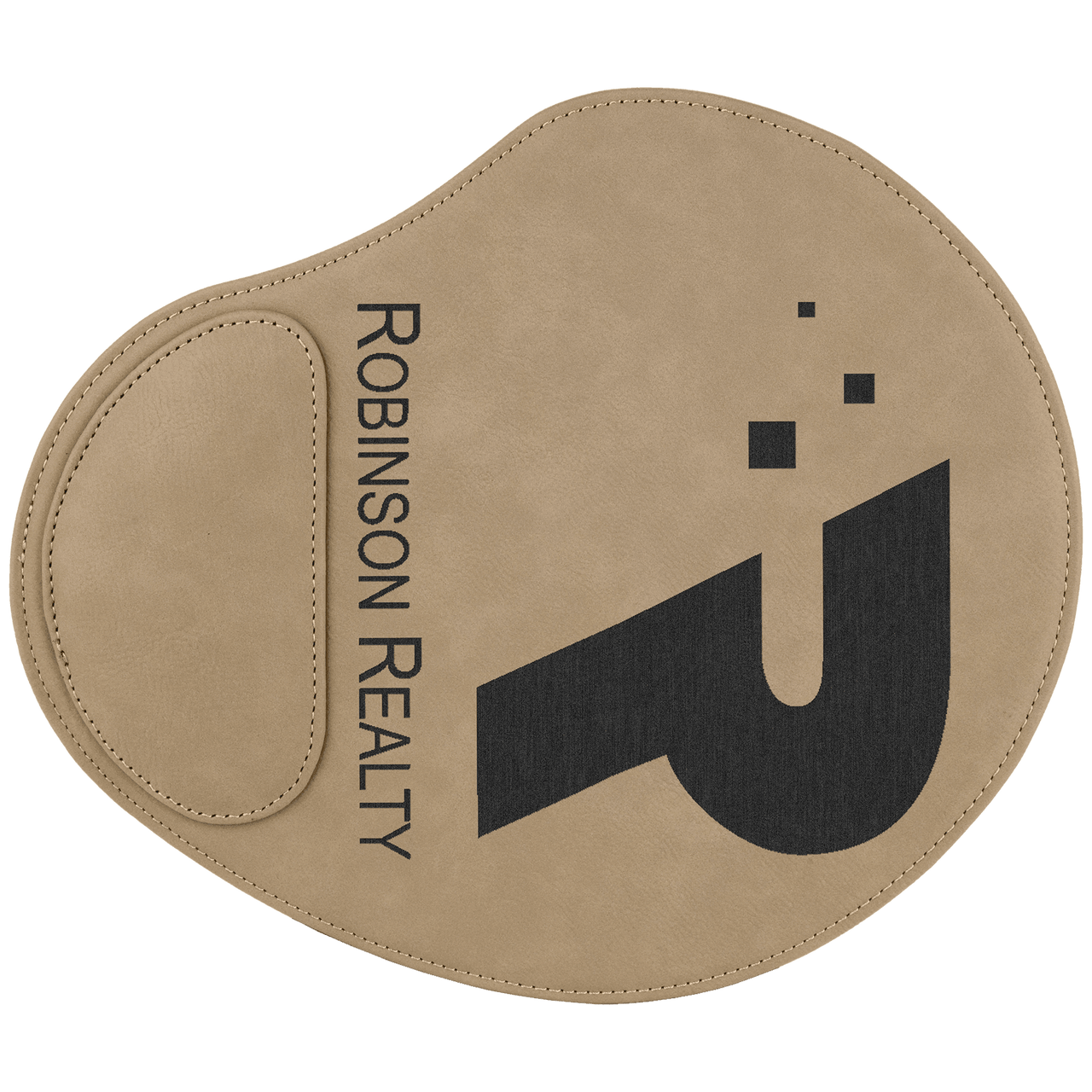 9" x 10 1/4" Light Brown Laserable Leatherette Mouse Pad