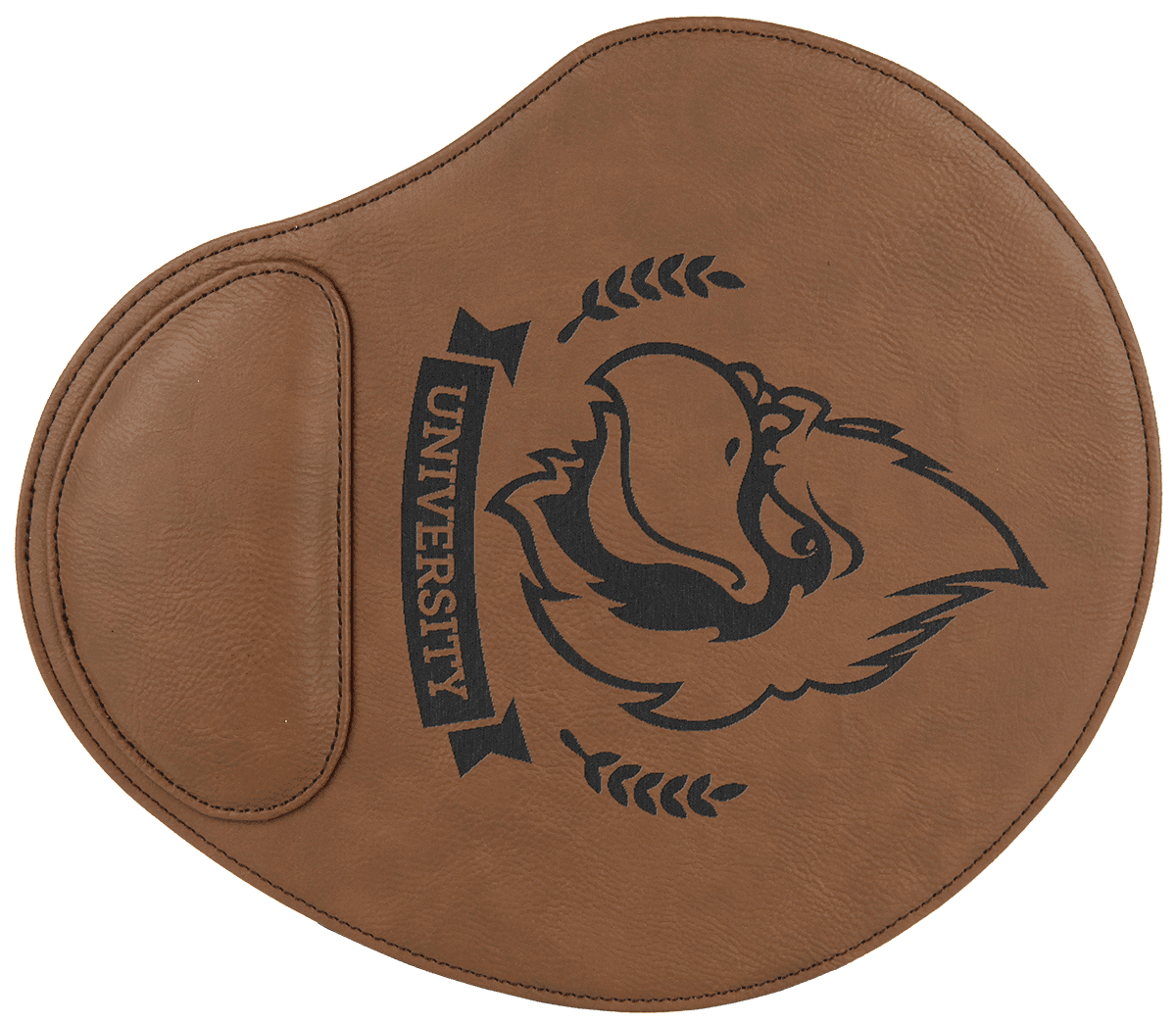 9" x 10 1/4" Light Brown Laserable Leatherette Mouse Pad