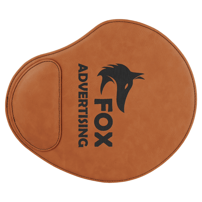 9" x 10 1/4" Light Brown Laserable Leatherette Mouse Pad