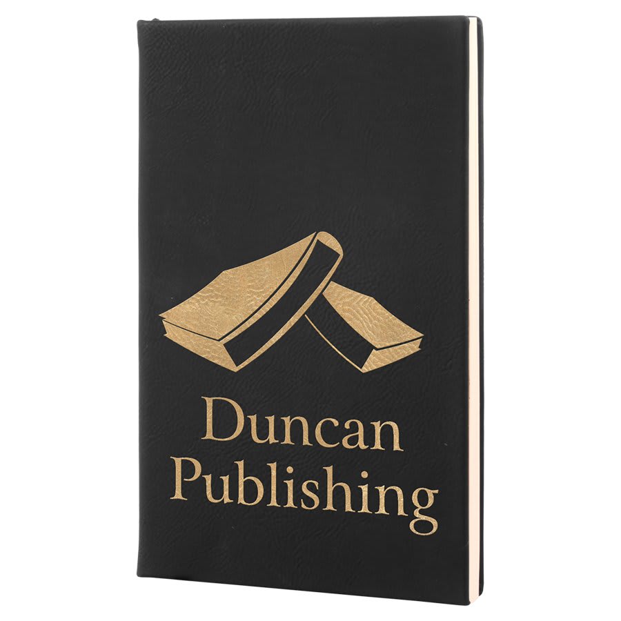 5 1/4" x 8 1/4" Dark Brown Laserable Leatherette Journal with Lined Notepad