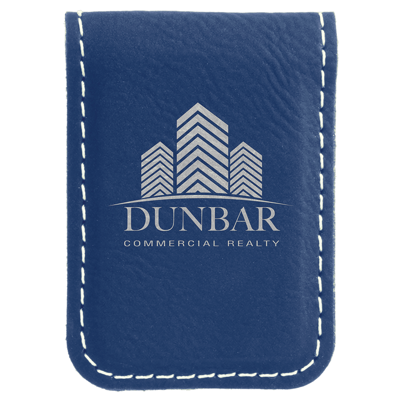 1 3/4" x 2 1/2" Bamboo Laserable Leatherette Money Clip