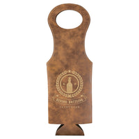Thumbnail for Rustic/Gold Laserable Leatherette Wine Bag