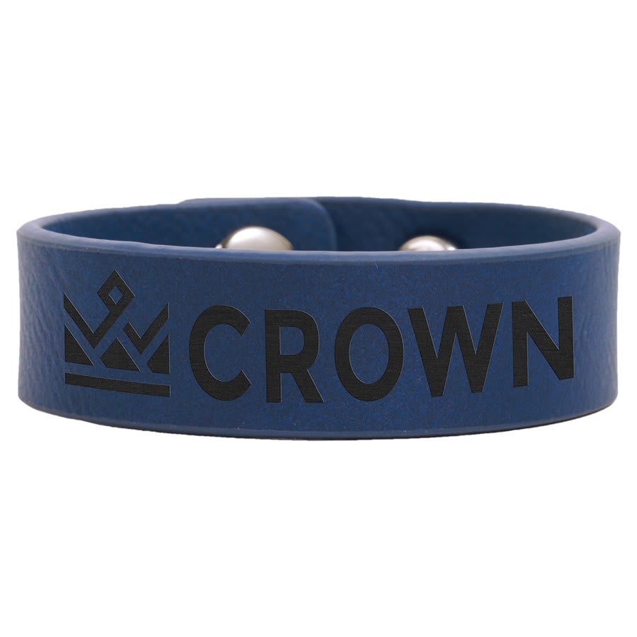 8 1/2" x 3/4" Light Brown Laserable Leatherette Youth Cuff Bracelet