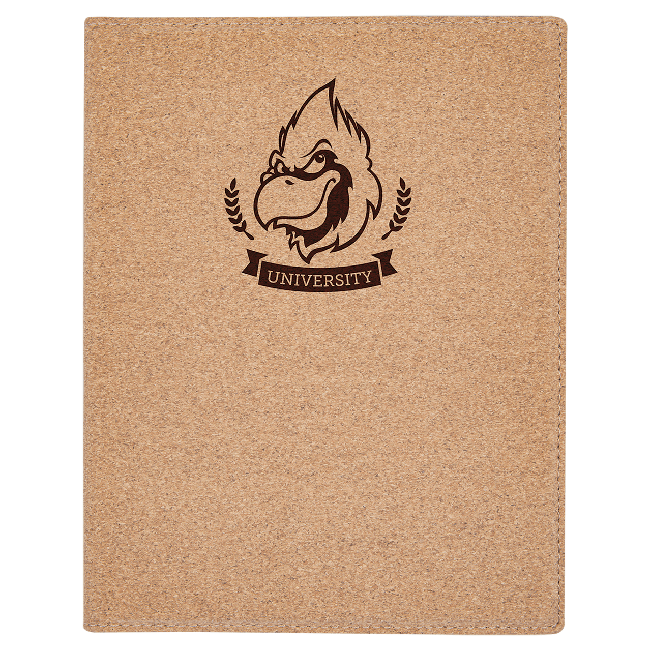 7" x 9" Dark Brown Laserable Leatherette Small Portfolio with Notepad