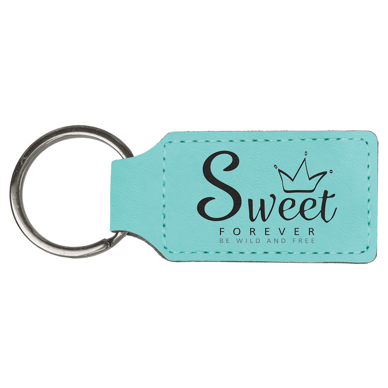 2 3/4" x 1 1/4" Dark Brown Laserable Leatherette Rectangle Keychain