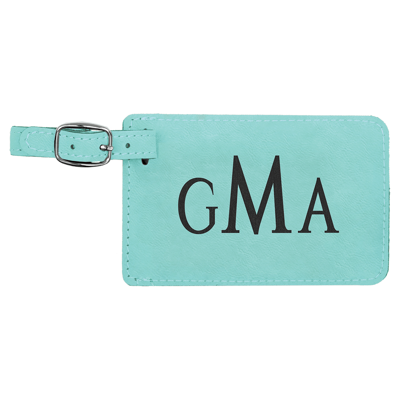 4 1/4" x 2 3/4" Gray Laserable Leatherette Luggage Tag