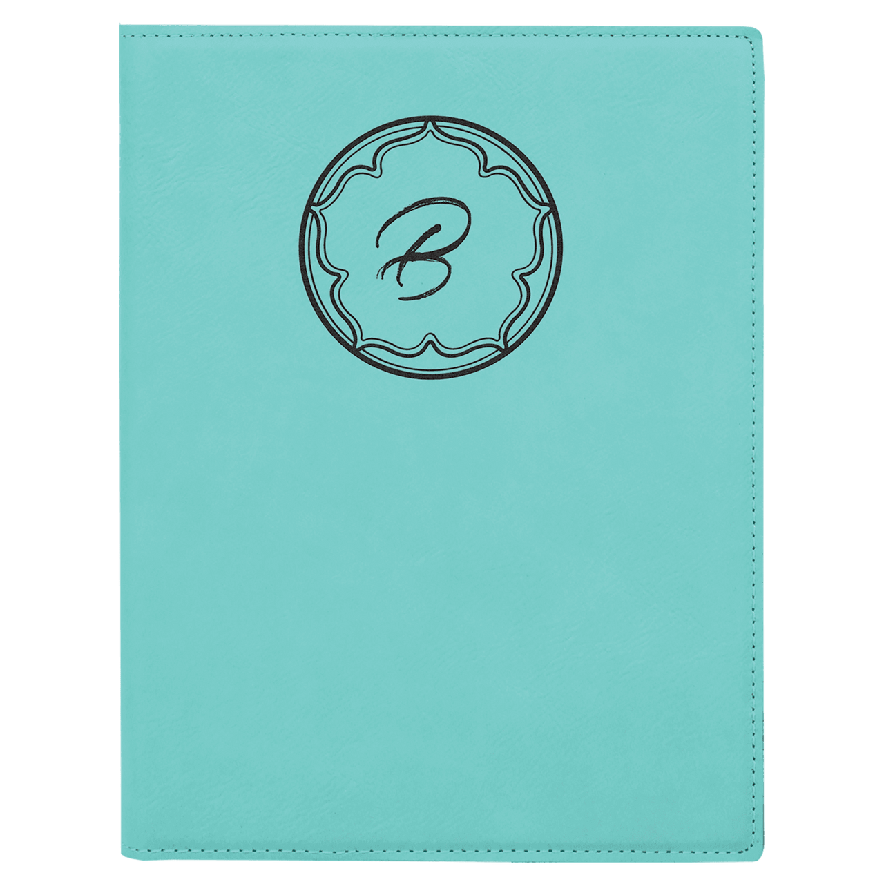 7" x 9" Dark Brown Laserable Leatherette Small Portfolio with Notepad