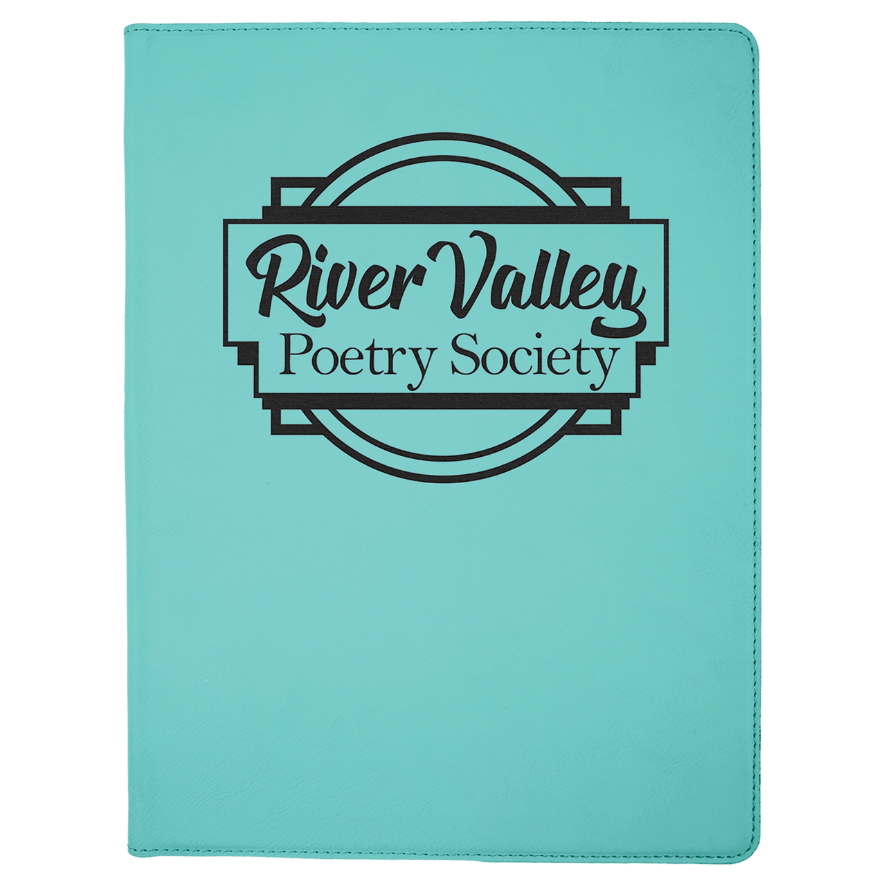 9 1/2" x 12" Pink Laserable Leatherette Portfolio with Notepad