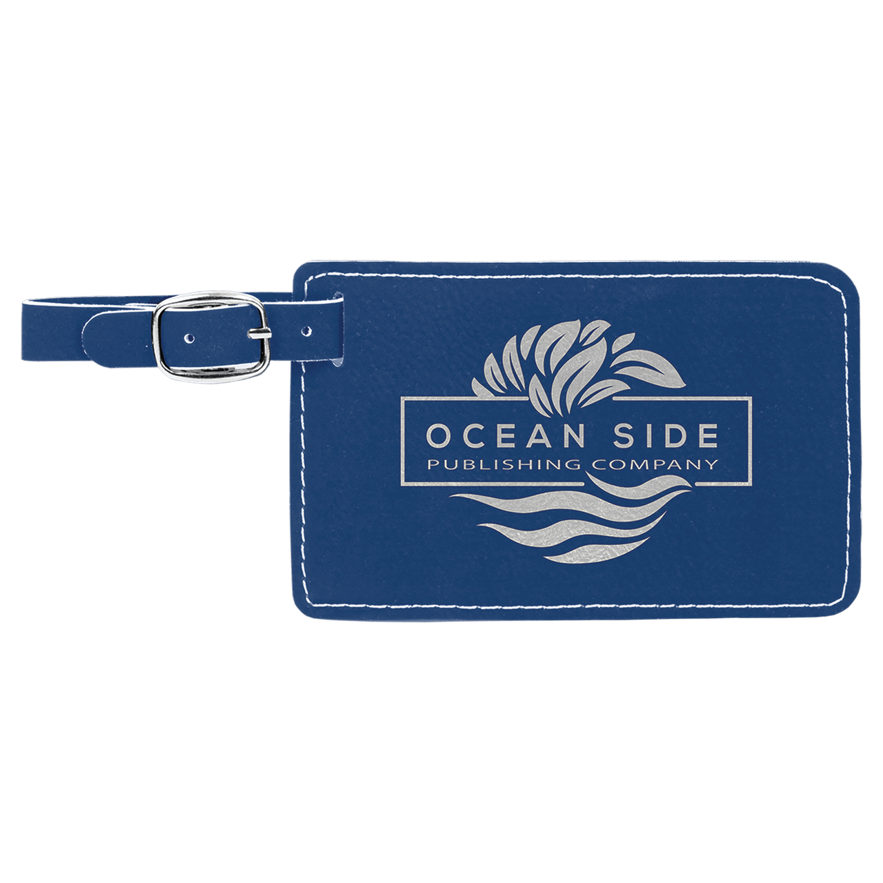 4 1/4" x 2 3/4" Gray Laserable Leatherette Luggage Tag