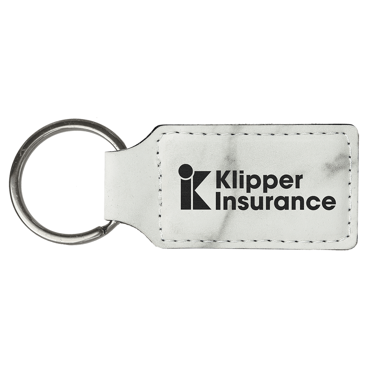 2 3/4" x 1 1/4" Dark Brown Laserable Leatherette Rectangle Keychain