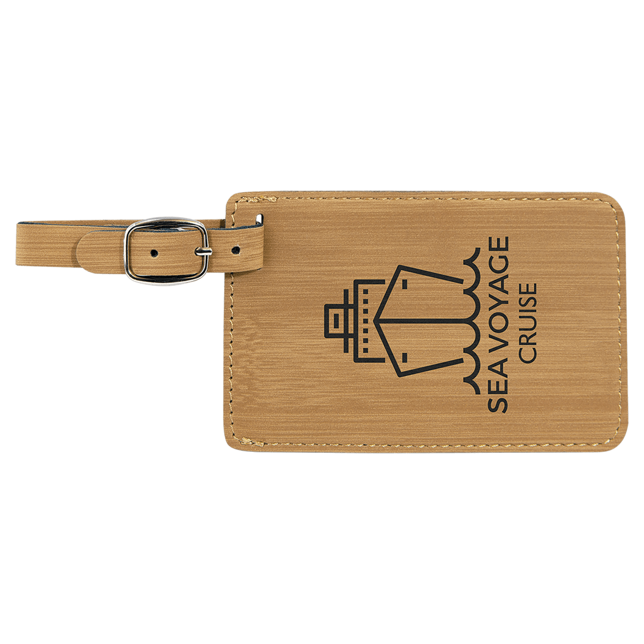 4 1/4" x 2 3/4" Gray Laserable Leatherette Luggage Tag
