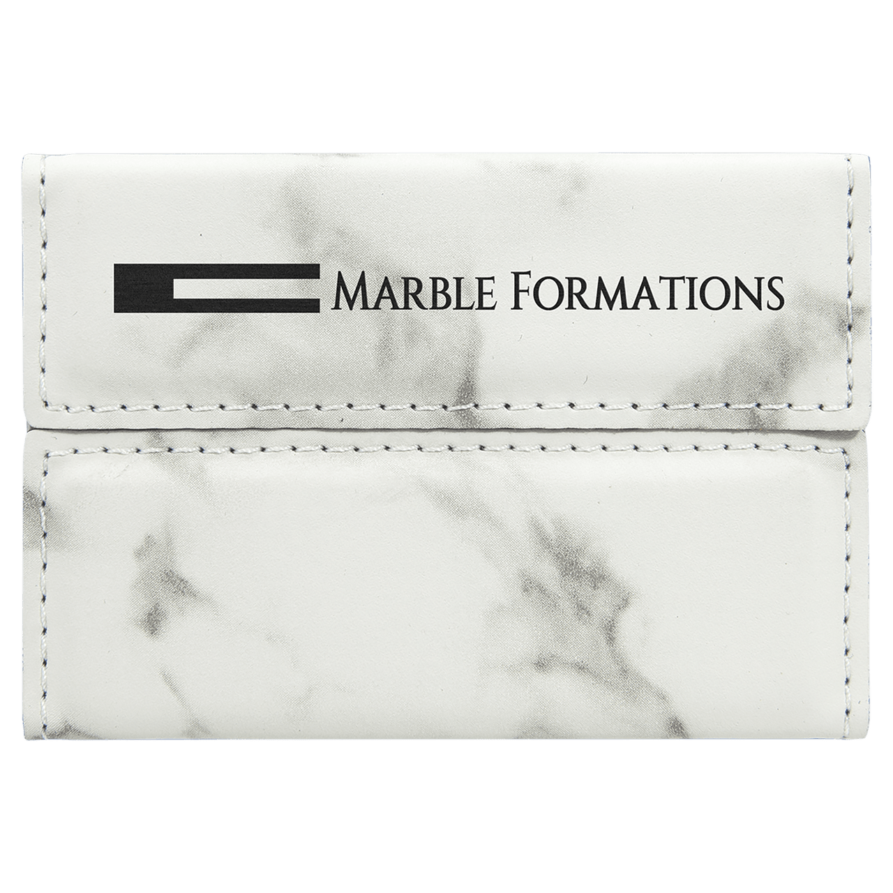 3 3/4" x 2 3/4" Gray Laserable Leatherette Hard Business Card Holder