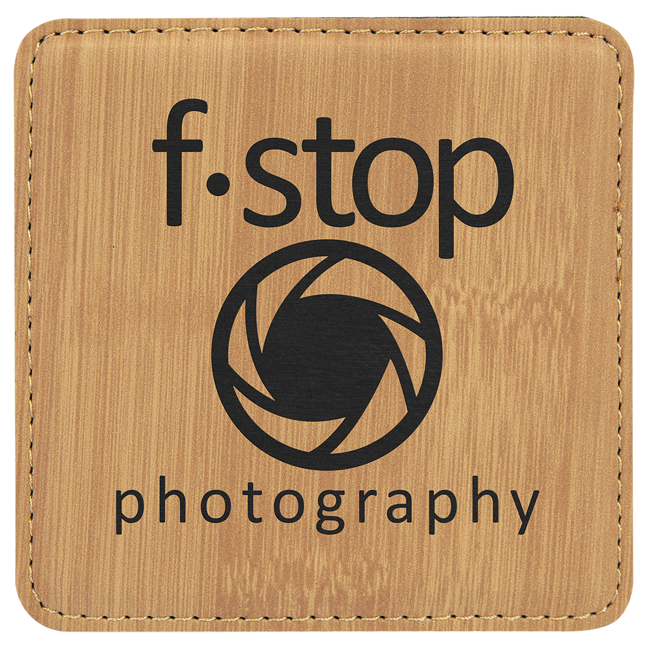 4" x 4" Square Teal Laserable Leatherette Coaster