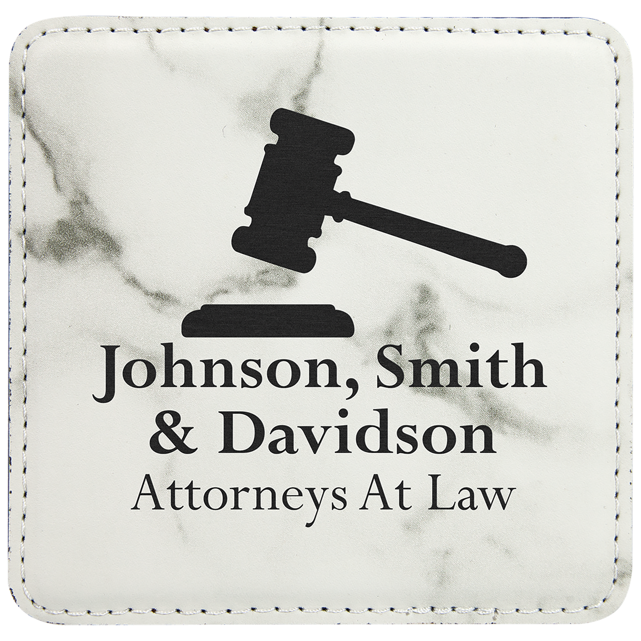 4" x 4" Square Teal Laserable Leatherette Coaster