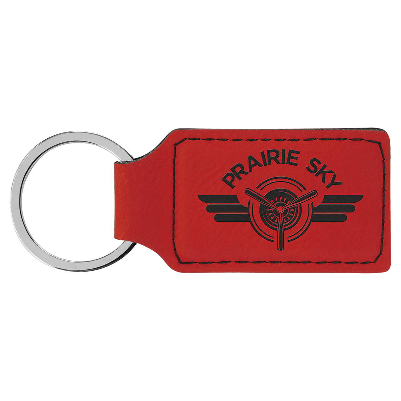 2 3/4" x 1 1/4" Dark Brown Laserable Leatherette Rectangle Keychain