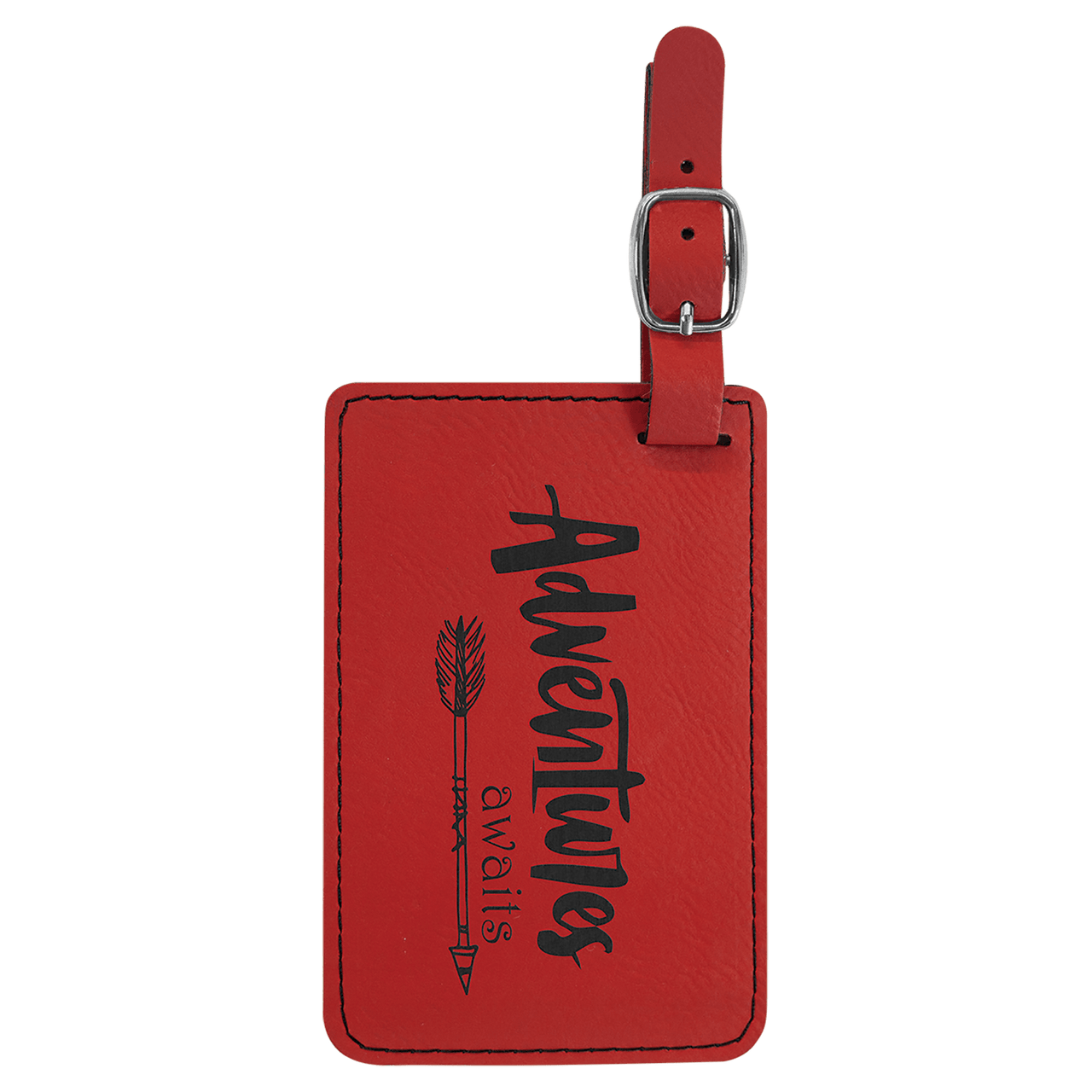 4 1/4" x 2 3/4" Gray Laserable Leatherette Luggage Tag