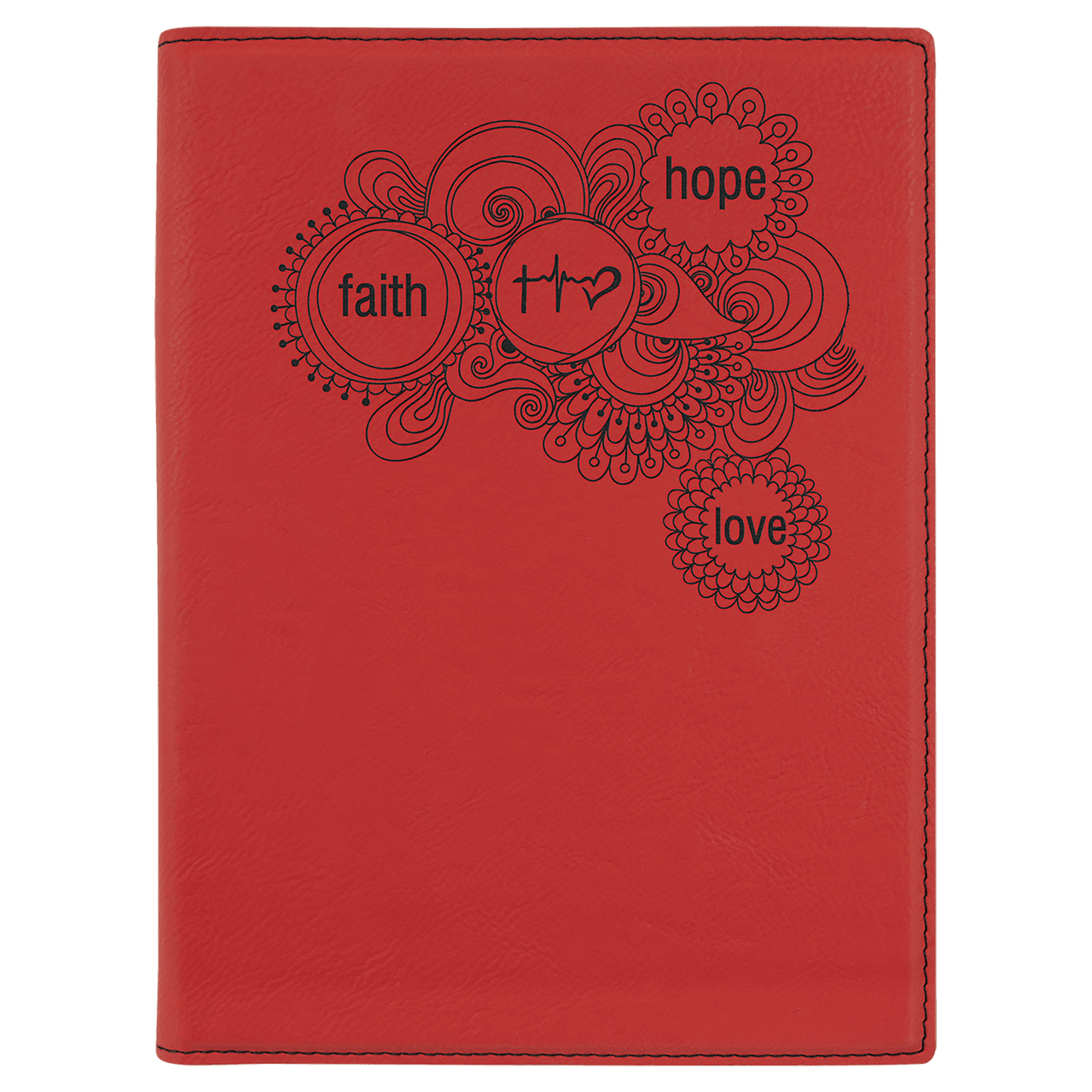 7" x 9" Dark Brown Laserable Leatherette Small Portfolio with Notepad