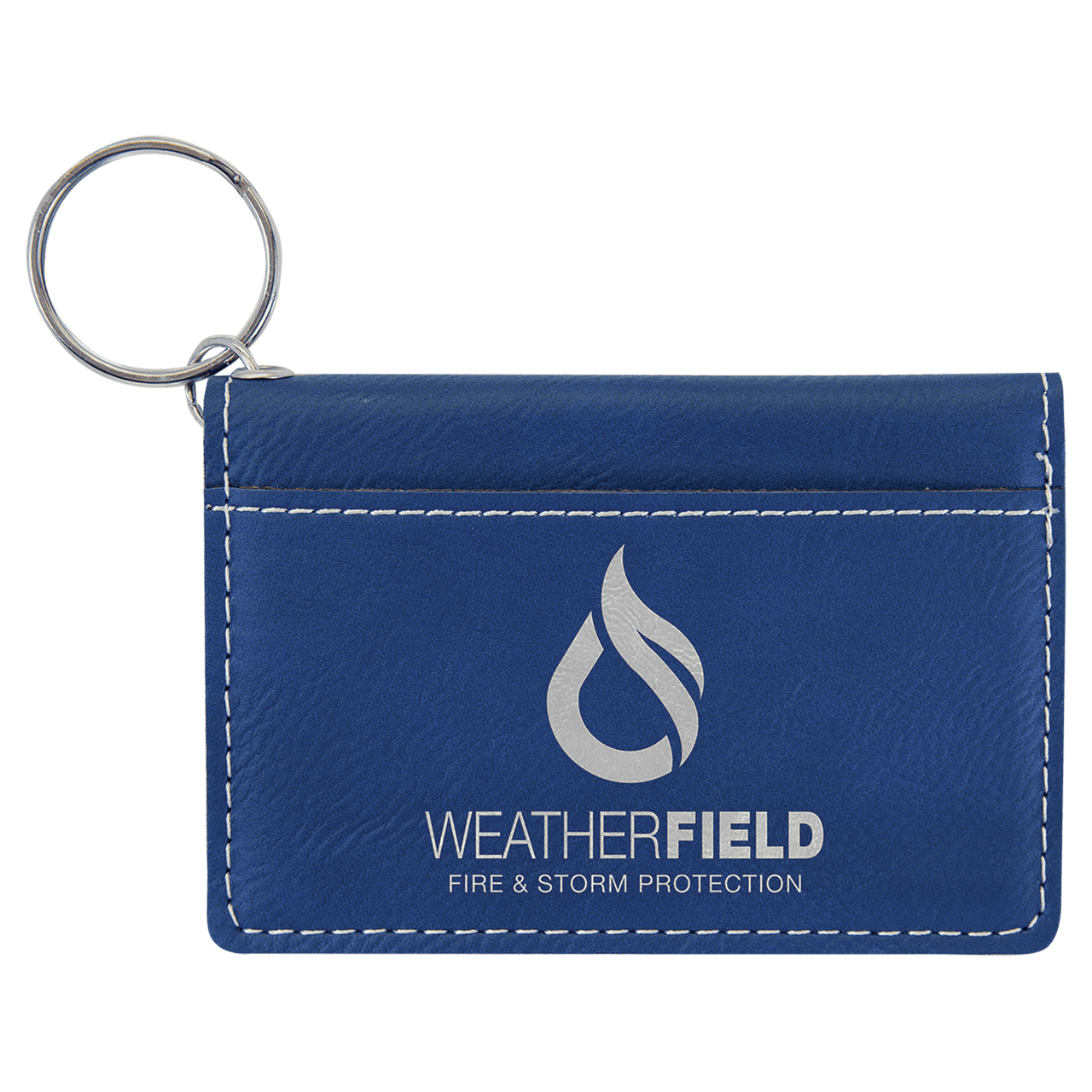 4 1/4" x 3" Rawhide Laserable Leatherette Keychain ID Holder