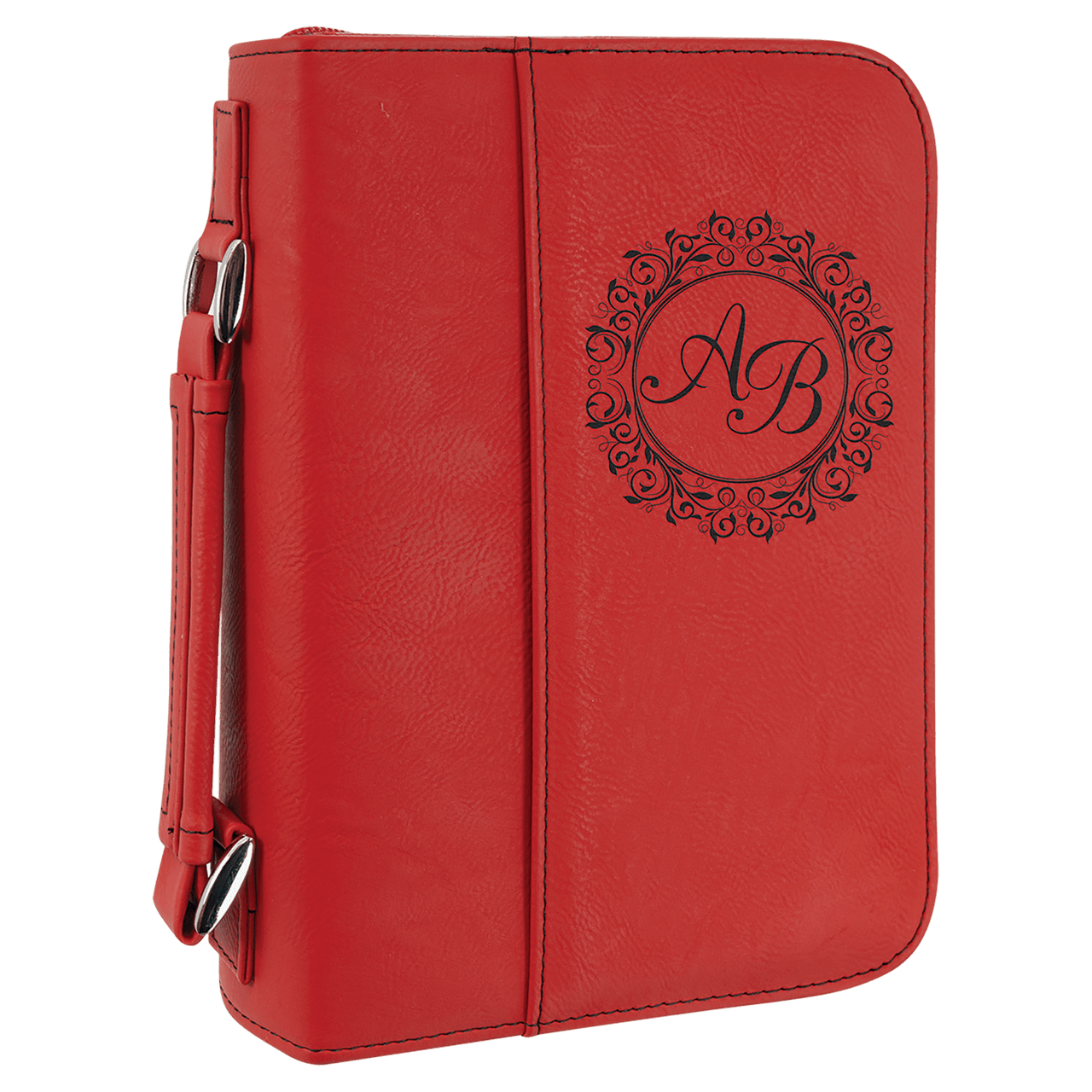 6 3/4" x 9 1/4" Pink Leatherette Book/Bible Cover with Handle & Zipper