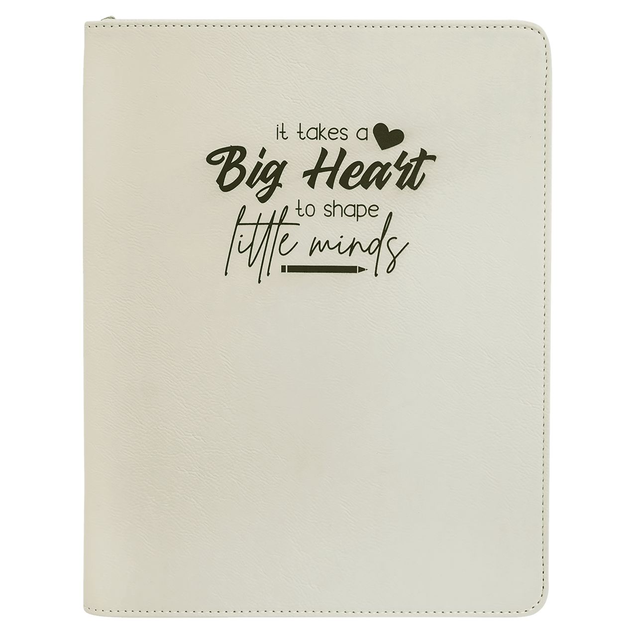 9 1/2" x 12" Dark Brown with Zipper Laserable Leatherette Portfolio with Notepad