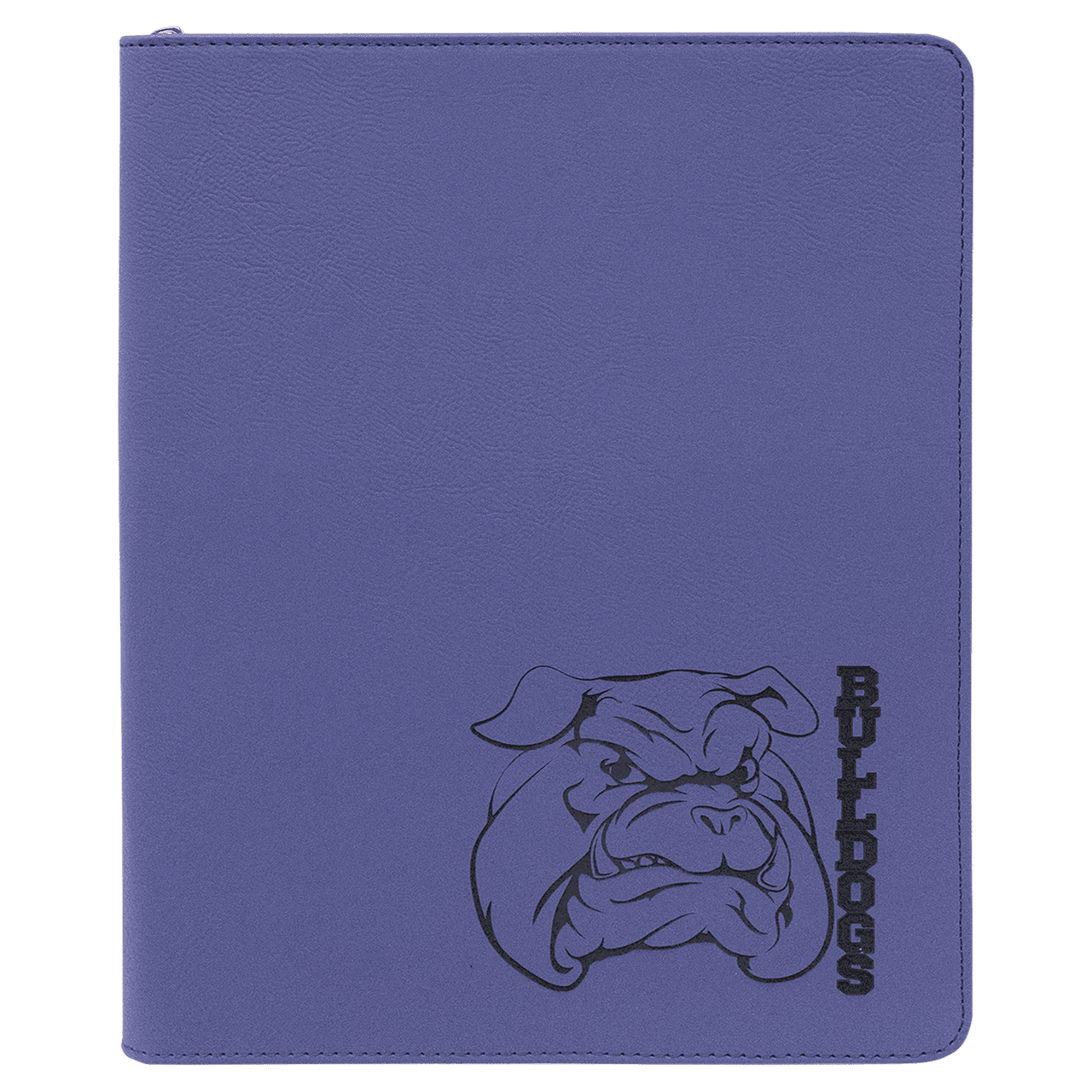 9 1/2" x 12" Dark Brown with Zipper Laserable Leatherette Portfolio with Notepad