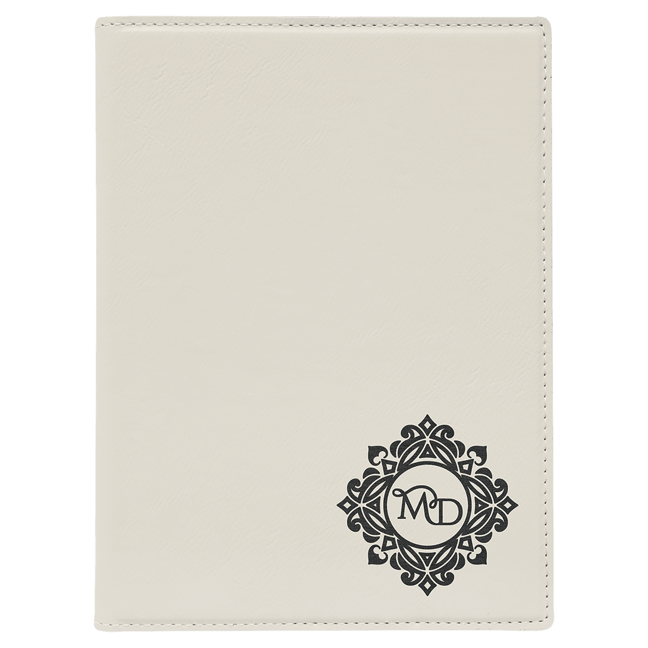 7" x 9" Dark Brown Laserable Leatherette Small Portfolio with Notepad