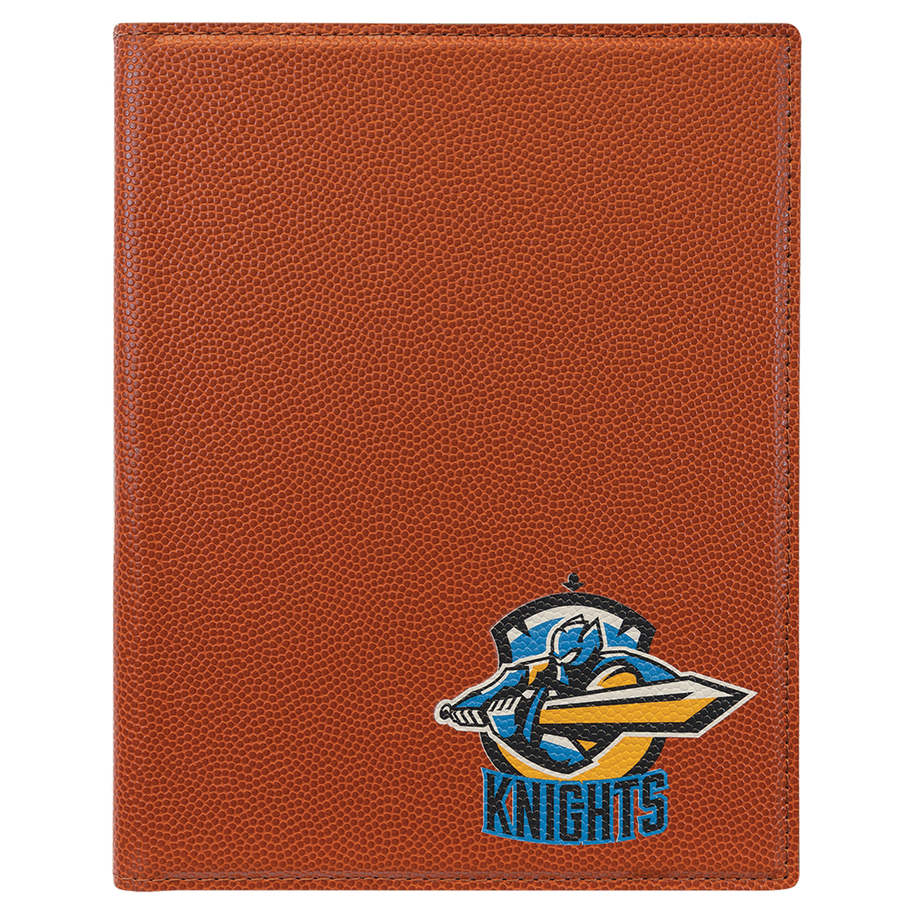 7" x 9" Basketball Laserable Leatherette Small Portfolio with Notepad