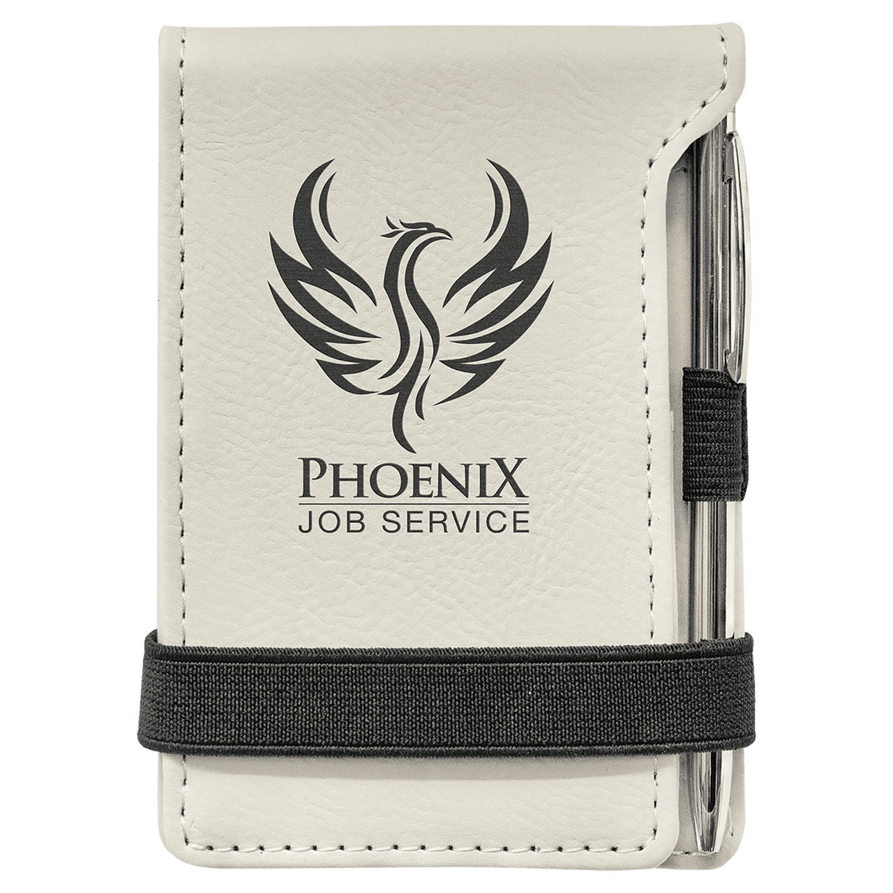 3 1/4" x 4 3/4" Rawhide Laserable Leatherette Mini Notepad with Pen