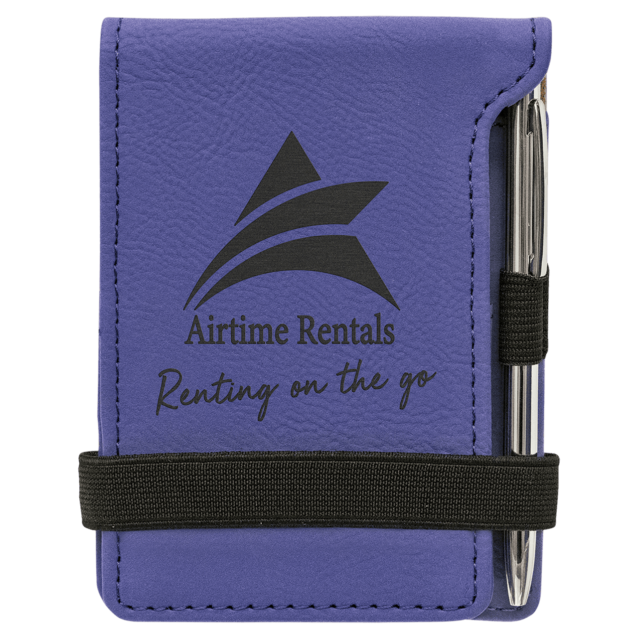 3 1/4" x 4 3/4" Rawhide Laserable Leatherette Mini Notepad with Pen