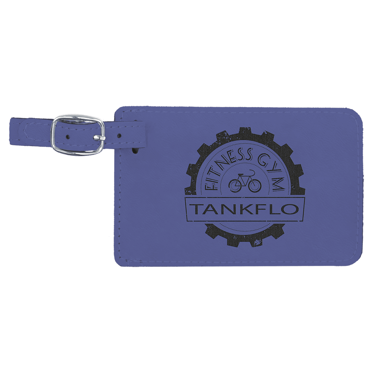 4 1/4" x 2 3/4" Gray Laserable Leatherette Luggage Tag