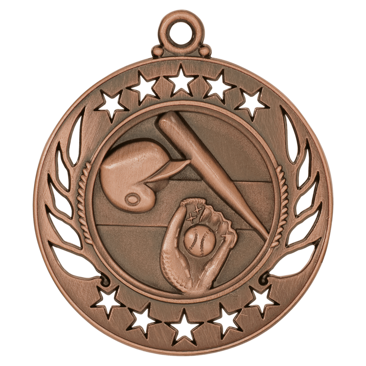 2 1/4" Antique Gold Baseball/Softball Galaxy Medal