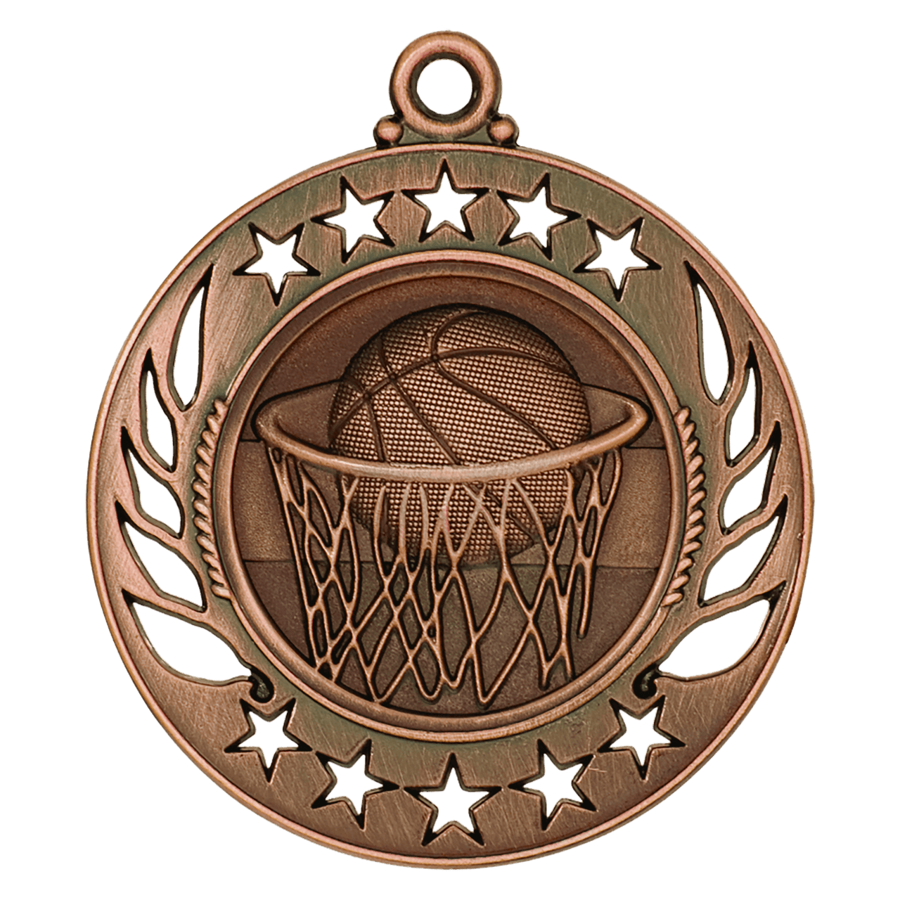 2 1/4" Antique Gold Basketball Galaxy Medal