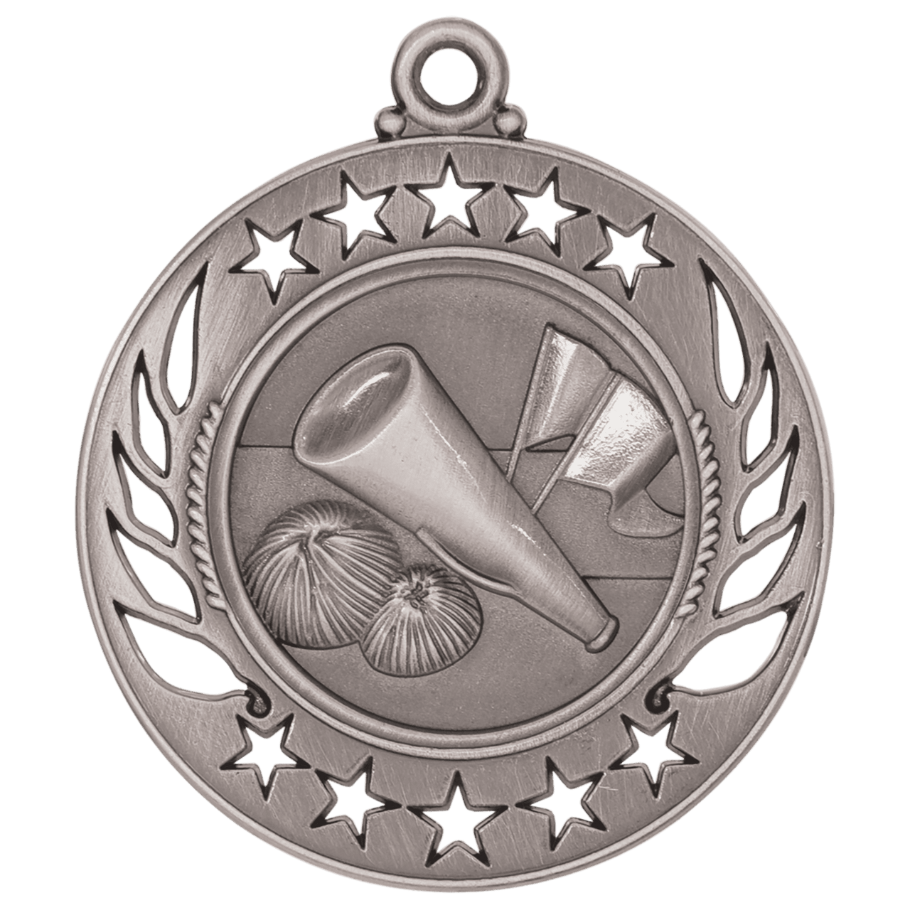 2 1/4" Antique Silver Cheer Galaxy Medal