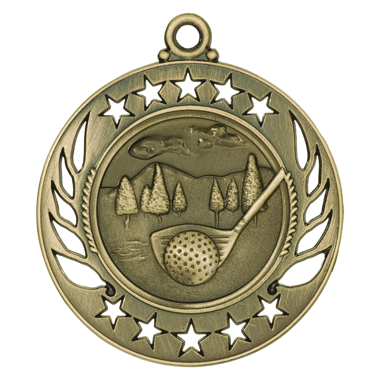 2 1/4" Antique Bronze Golf Galaxy Medal