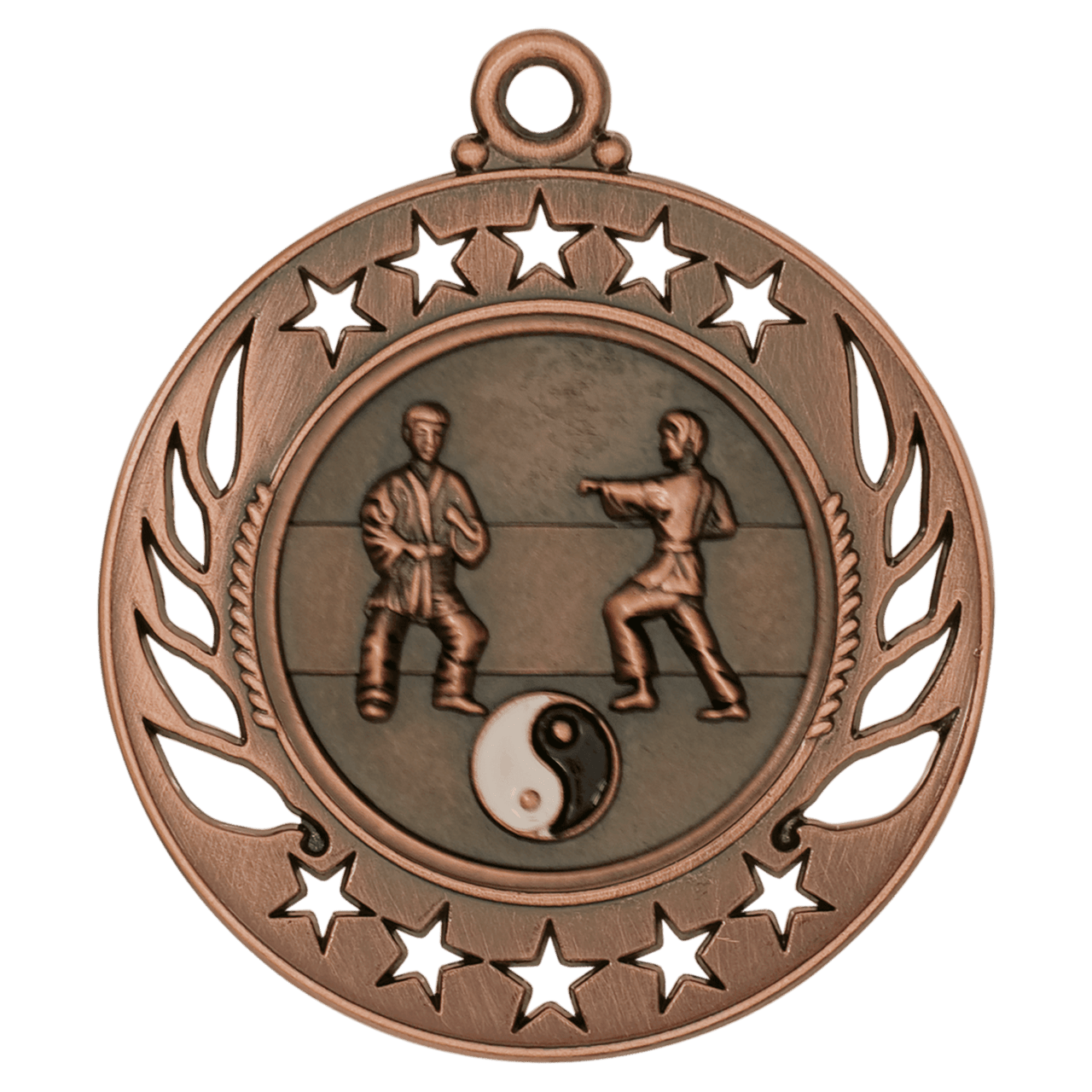 2 1/4" Antique Silver Martial Arts Galaxy Medal