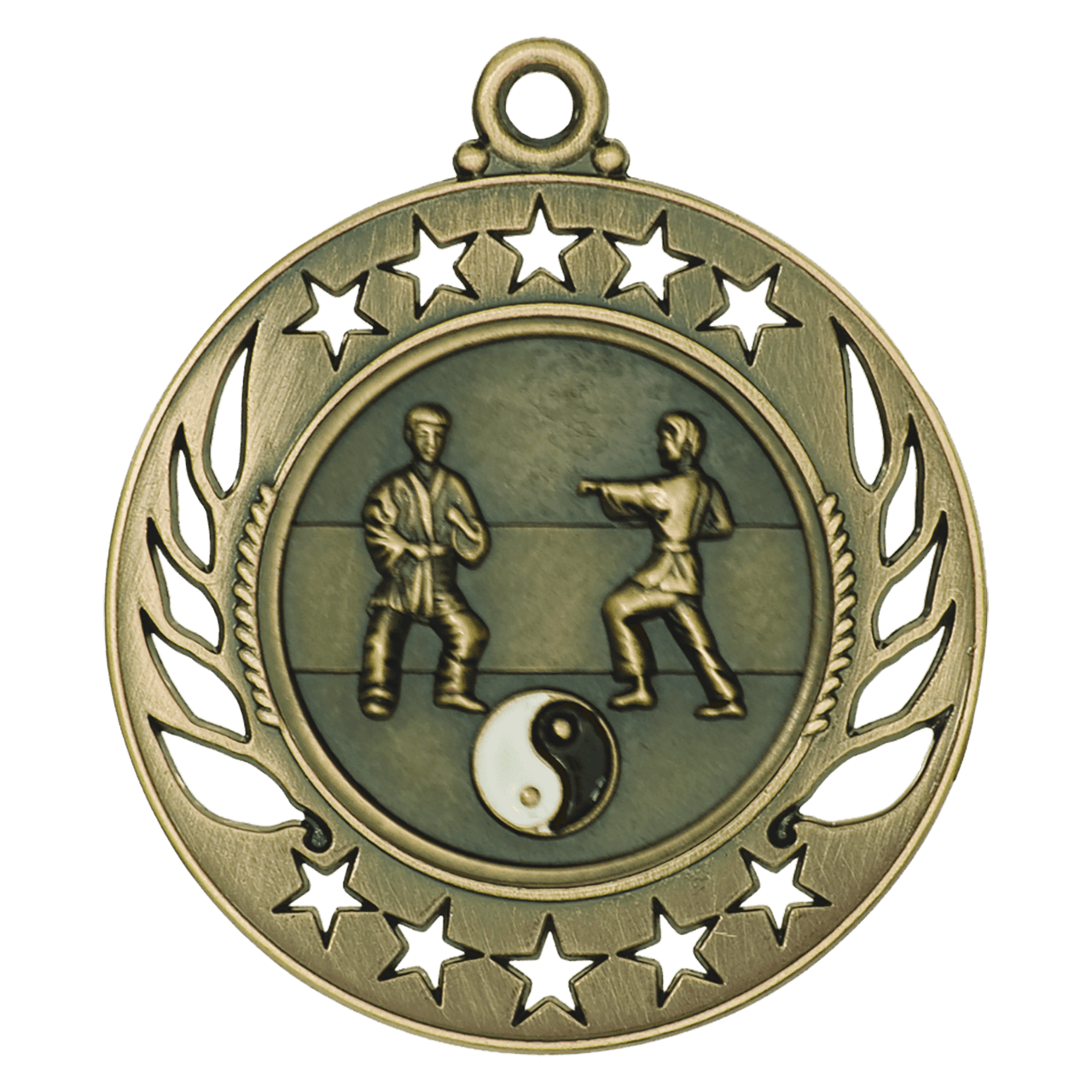 2 1/4" Antique Silver Martial Arts Galaxy Medal