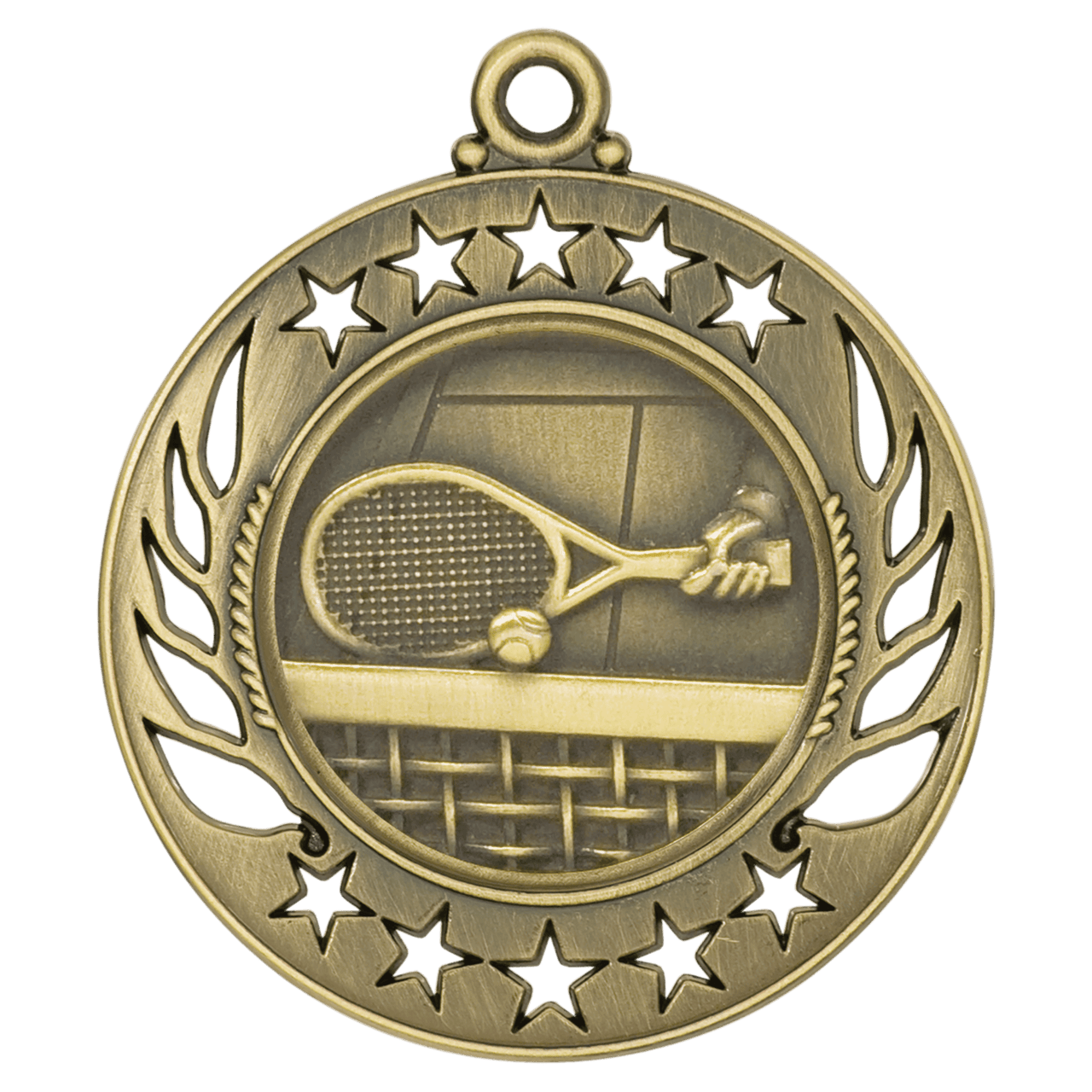 2 1/4" Antique Bronze Tennis Galaxy Medal