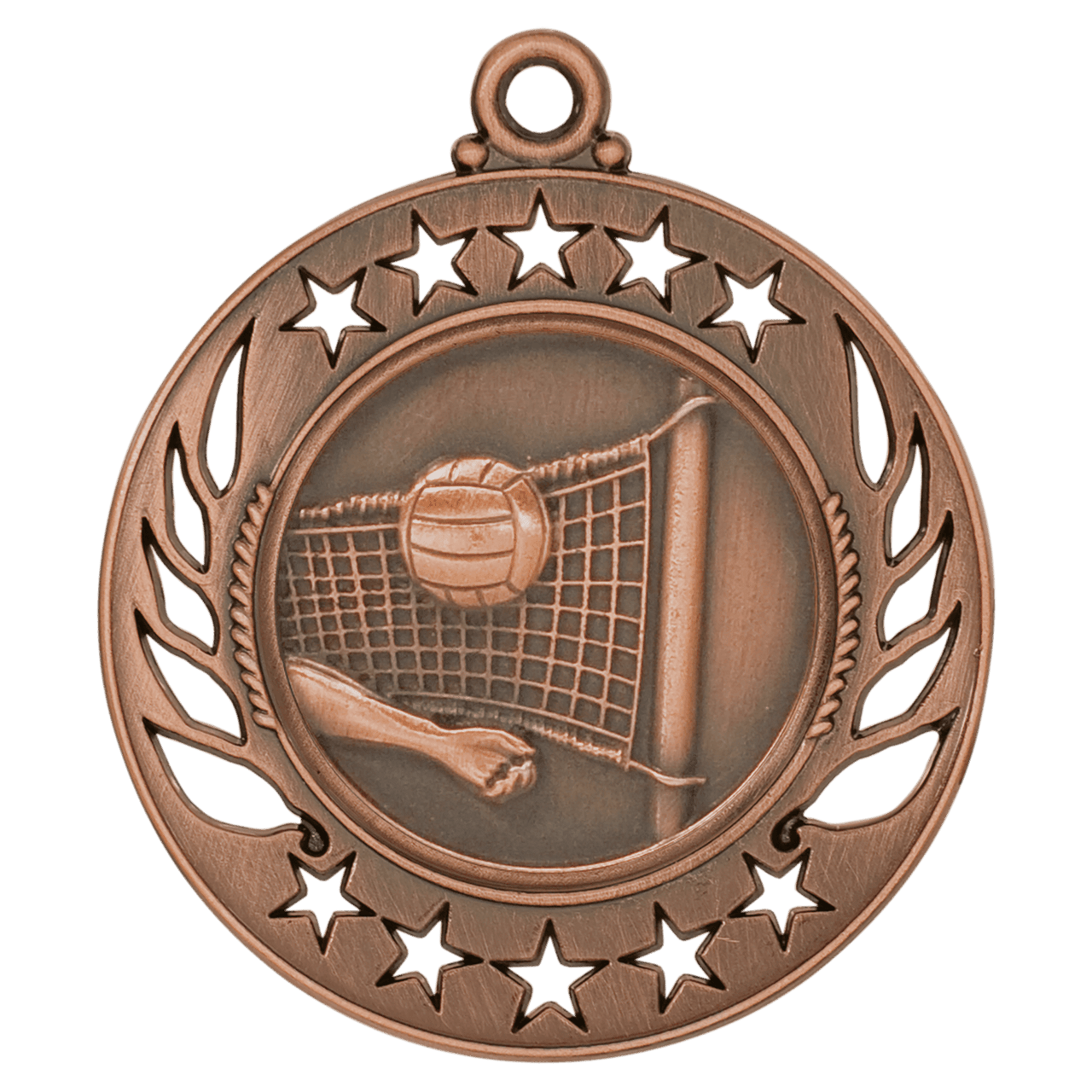 2 1/4" Antique Bronze Volleyball Galaxy Medal