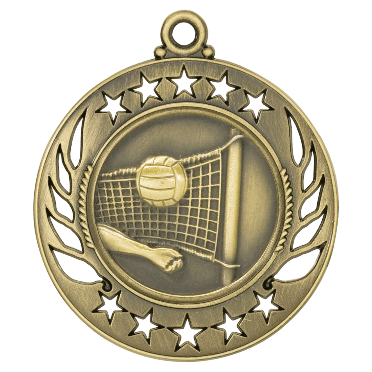 2 1/4" Antique Bronze Volleyball Galaxy Medal