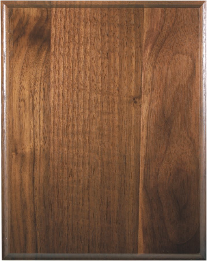 9" x 12" Elliptical Edge Round Corner Genuine Walnut Plaque